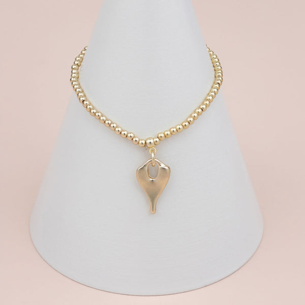 Stunning Light Gold Matt Love Heart Bracelet