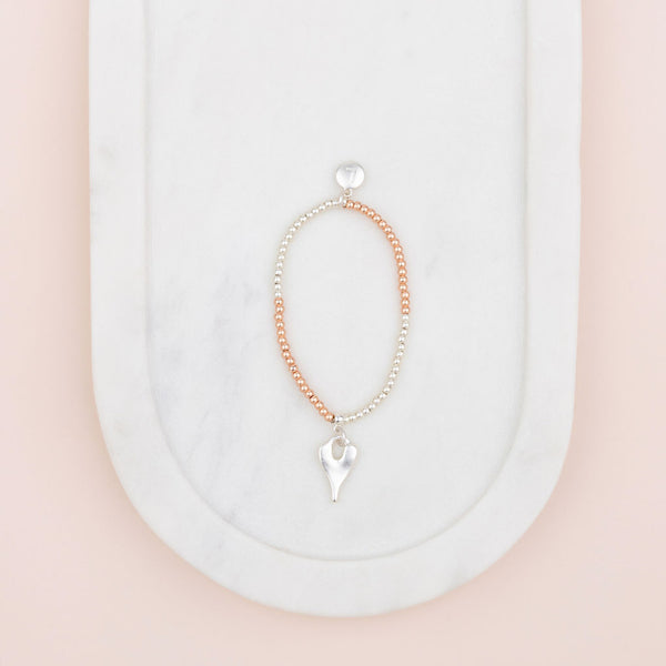Stunning Mixed Matt Heart Bracelet
