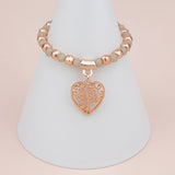 Rose Gold Heart Tree Bracelet