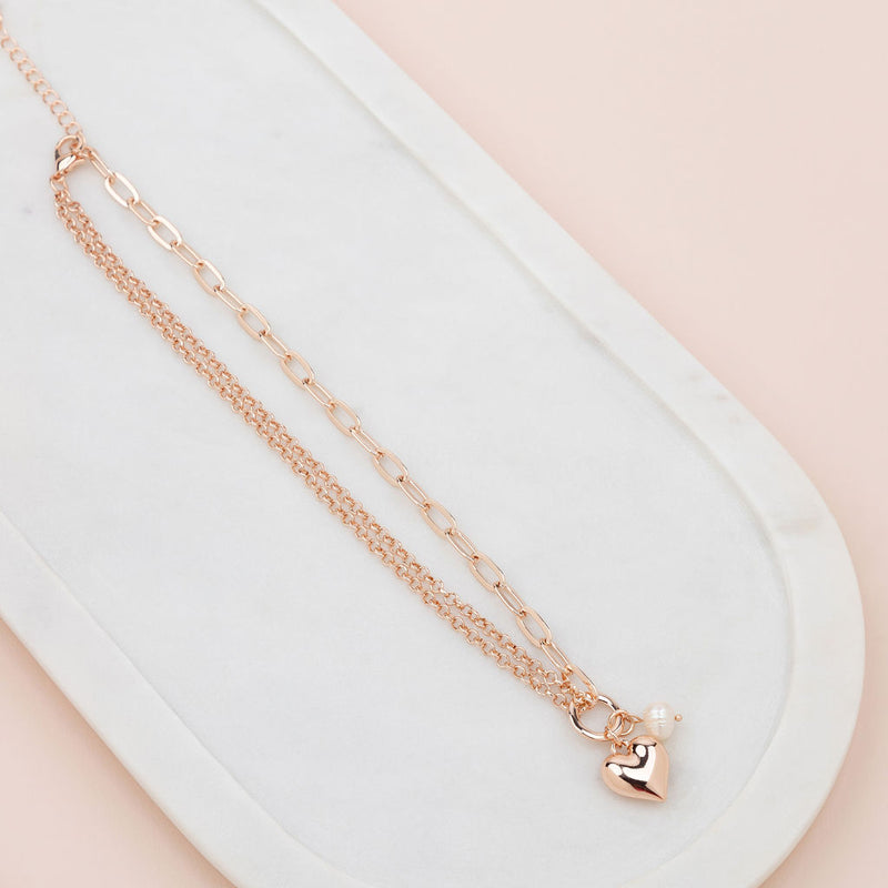 SHORT | Rose Gold Heart Necklace