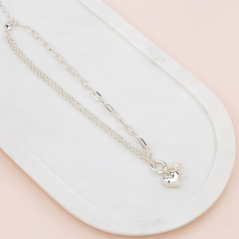 SHORT | Silver Heart Necklace