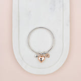 Limited Edition - Silver & Rose Gold Heart Bangle