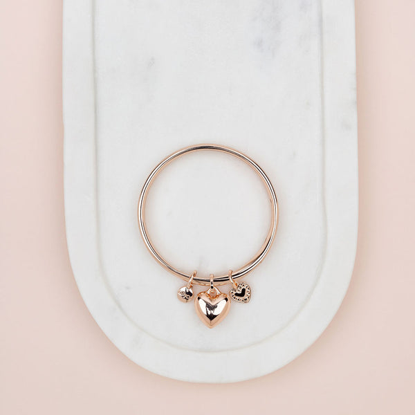 Limited Edition - Rose Gold Heart Bangle