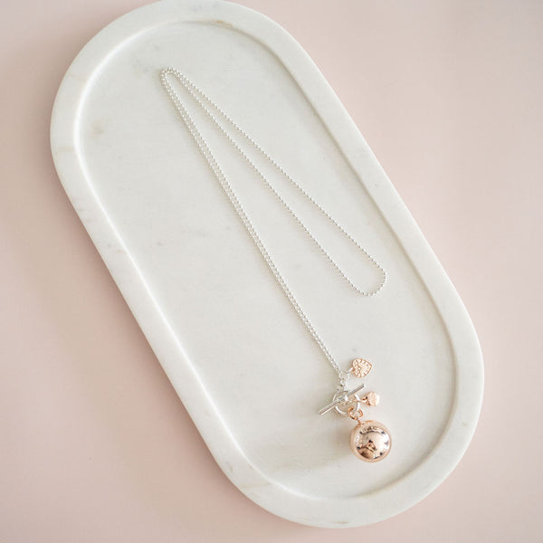 Limited Edition | LONG | Rose Gold & Silver Ball Necklace