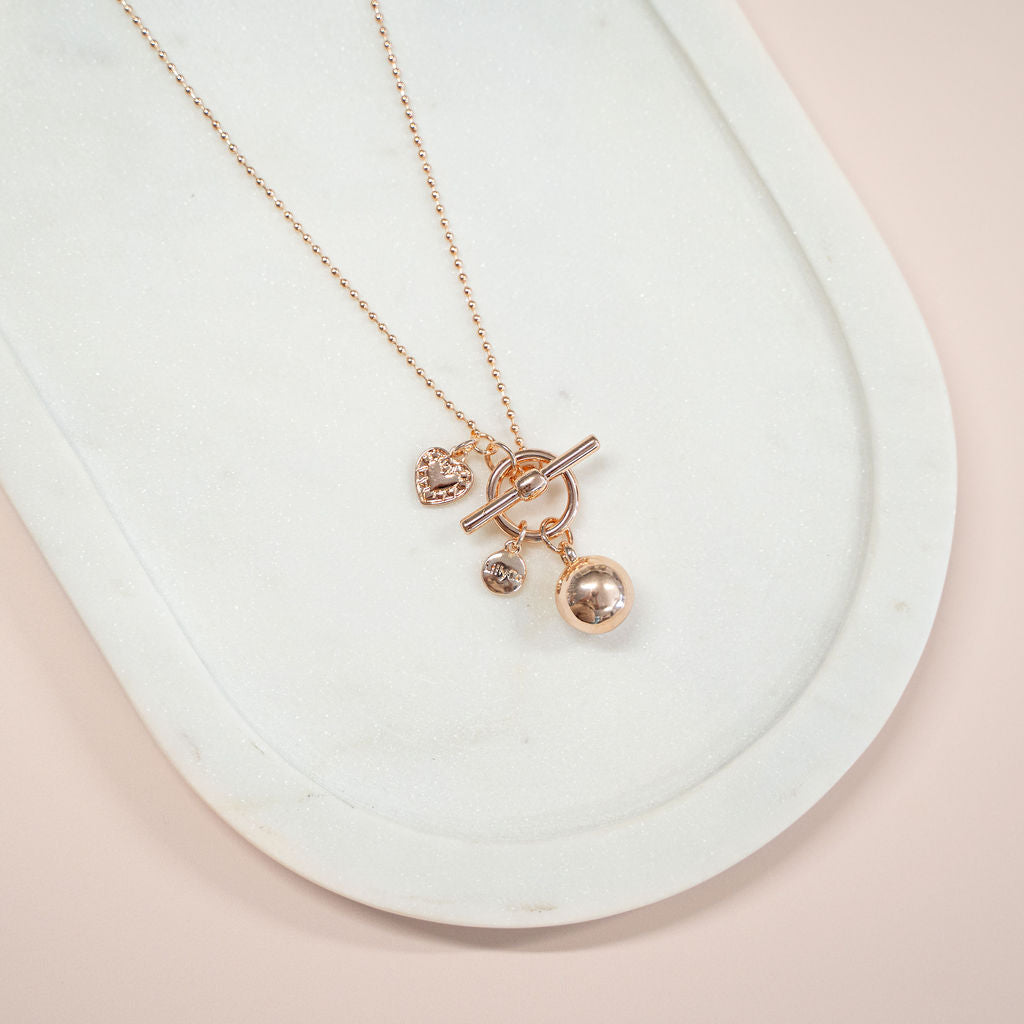 LIMITED EDITION | SHORT | Rose Gold Ball Necklace