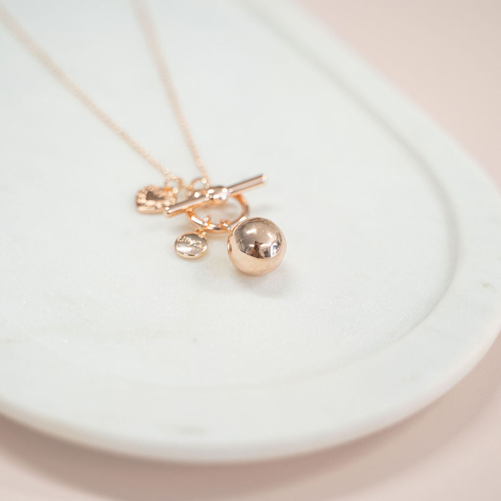 LIMITED EDITION | SHORT | Rose Gold Ball Necklace