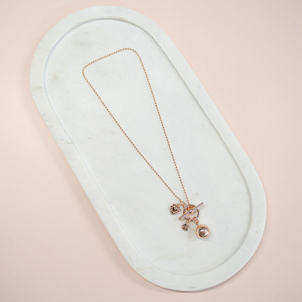 Limited Edition | SHORT | Rose Gold Toggle Ball Necklace