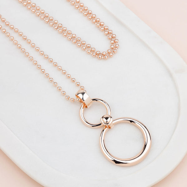 Everyday | Rose Gold 2 Ring Necklace