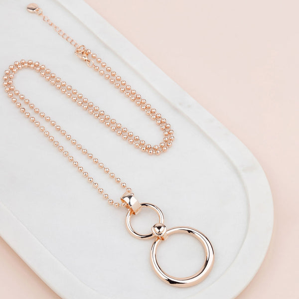 Everyday | Rose Gold 2 Ring Necklace