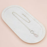 Rose Quartz Pendant on Silver Long Necklace