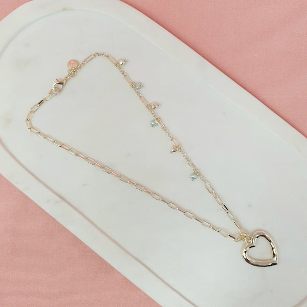 SHORT | Light Gold Heart Necklace