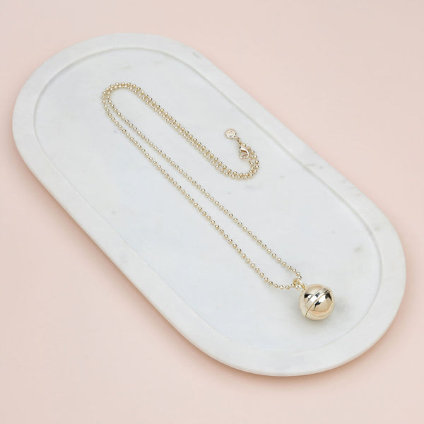 Light Gold Ball on Ball Chain Necklace
