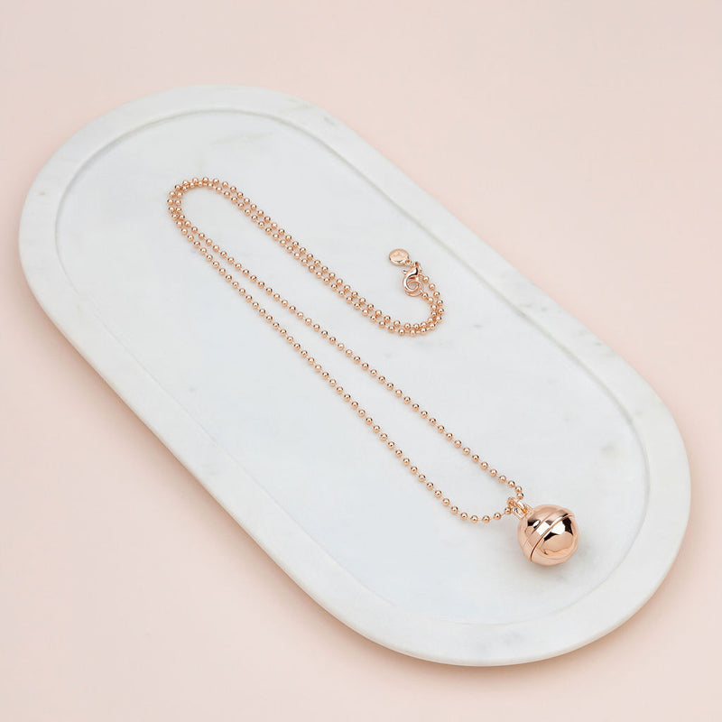 Rose Gold Ball on Ball Chain Necklace