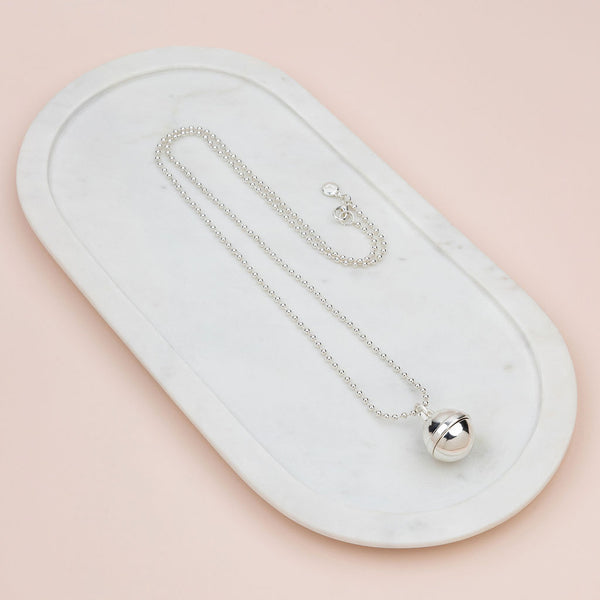 Silver Ball on Ball Chain Necklace