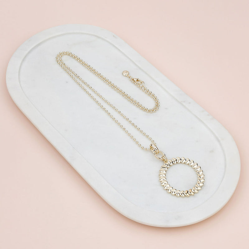 Light Gold Heart Ring Long Necklace