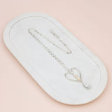 Silver Heart With Pearl Necklace