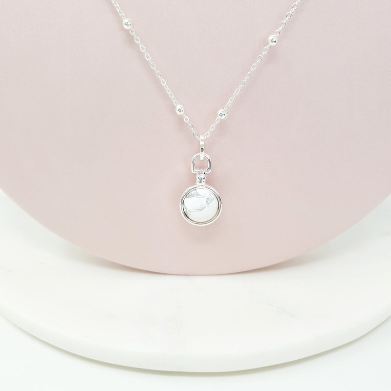 SHORT | Silver Marble Ball Necklace