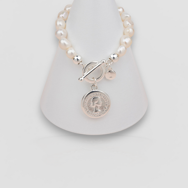 Silver Coin Pearl Bracelet | ON ORDER