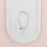 Silver Single Pearl Toggle Bracelet