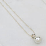 SHORT | Light Gold Single Drop Pearl Necklace