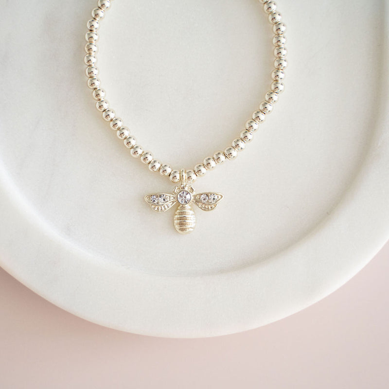Light Gold Bead Bee Bracelet
