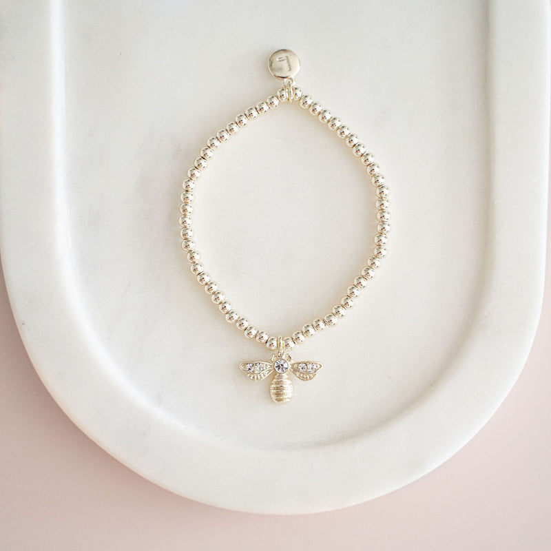 Light Gold Bead Bee Bracelet