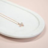 SHORT | Rose Gold Bead Bee Necklace