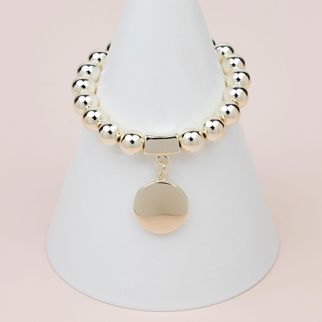 Light Gold Solid Disc Bracelet