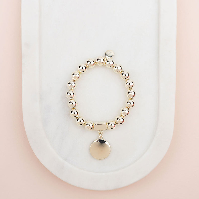 Light Gold Solid Disc Bracelet