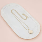 Light Gold Solid Disc Long Necklace