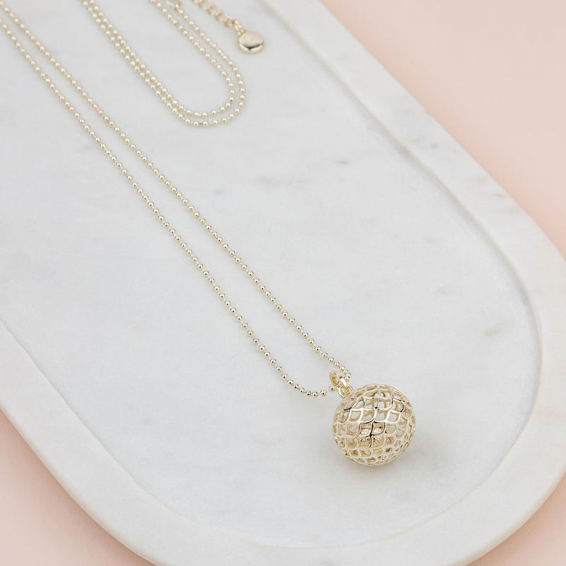 Light Gold Happy Harmony Ball Necklace