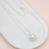 Silver Flower Harmony Ball Necklace