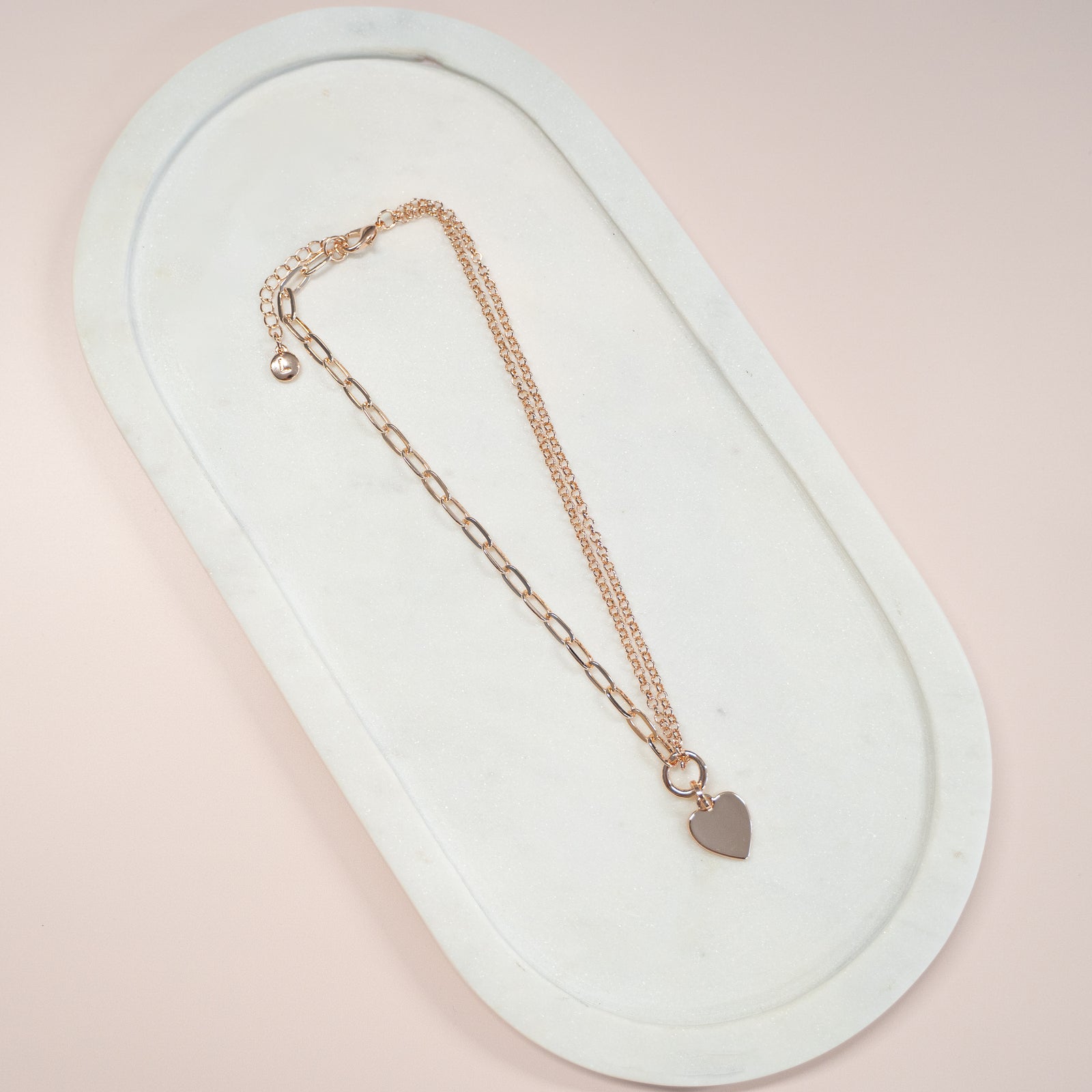 SHORT Rose Gold Heart Necklace – Lillyco