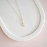 SHORT | Silver Chain & Silver Soft Pink Charm Necklace