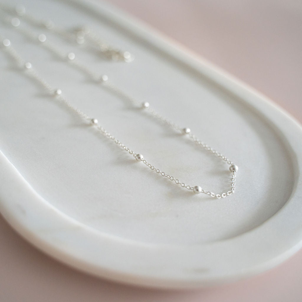 Matt Silver Pretty Chain Necklace