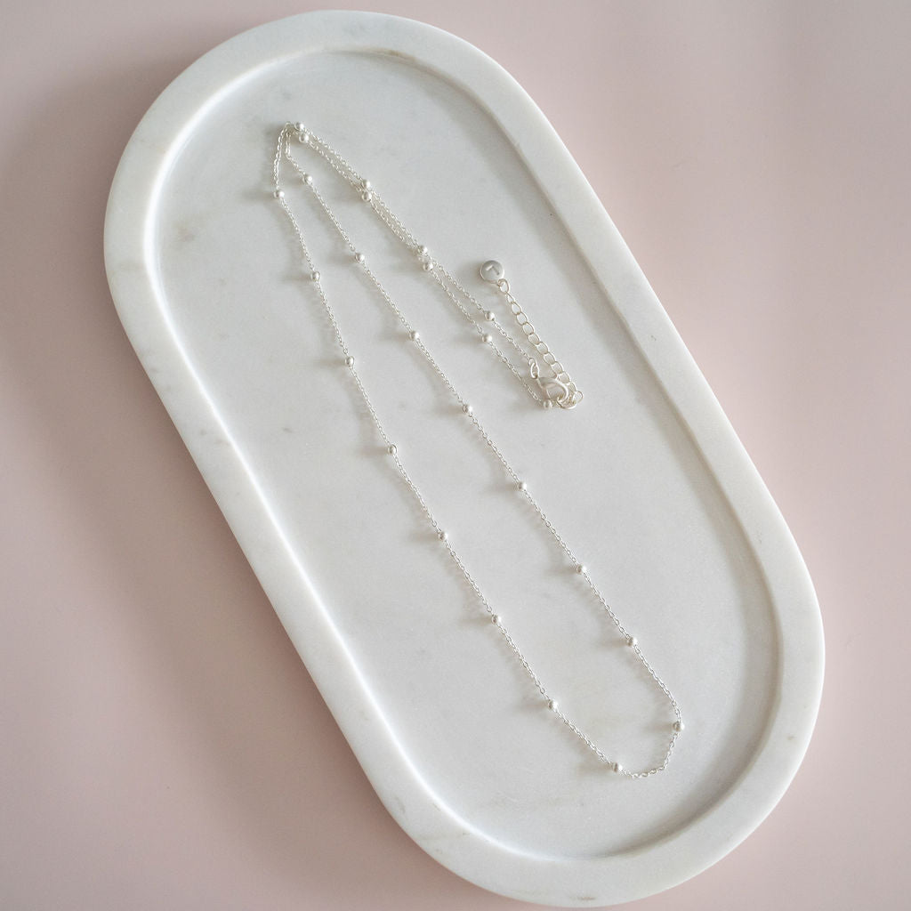 Matt Silver Pretty Chain Necklace