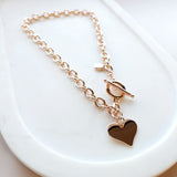 SHORT | Rose Gold Link with T Bar Necklace