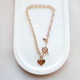 SHORT | Rose Gold Link with T Bar Necklace