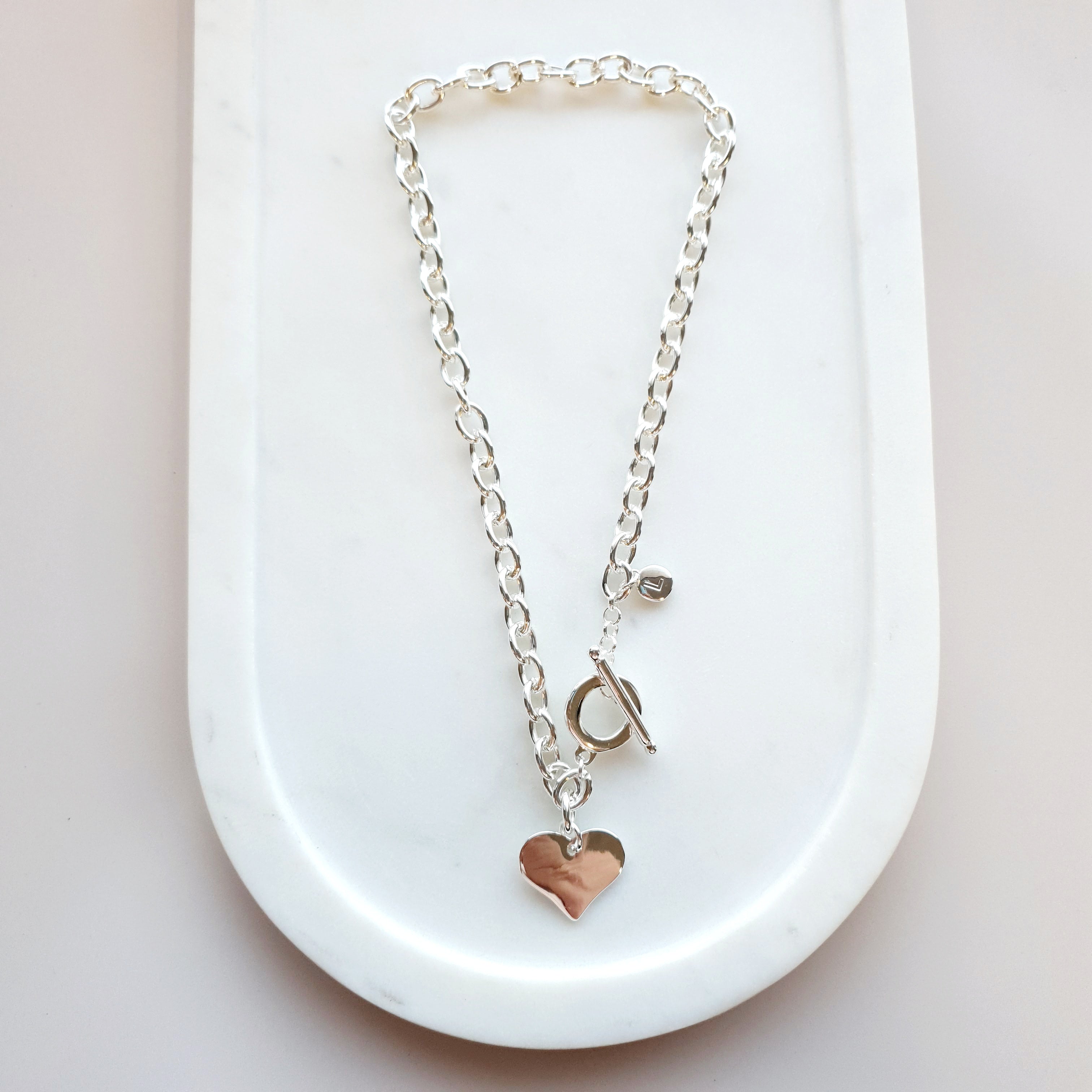 SHORT | Silver Link with T Bar Necklace