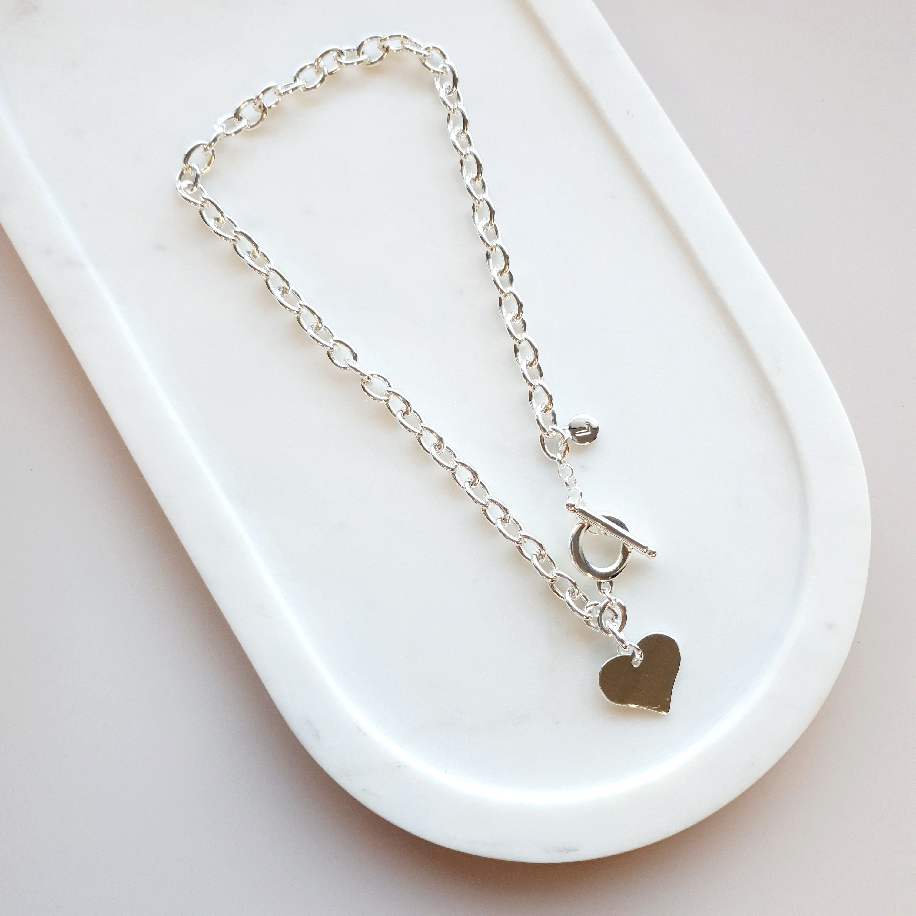 SHORT | Silver Link with T Bar Necklace