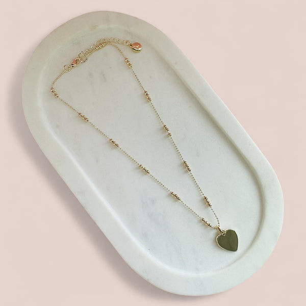 SHORT | Light Gold Solid Love Heart Necklace