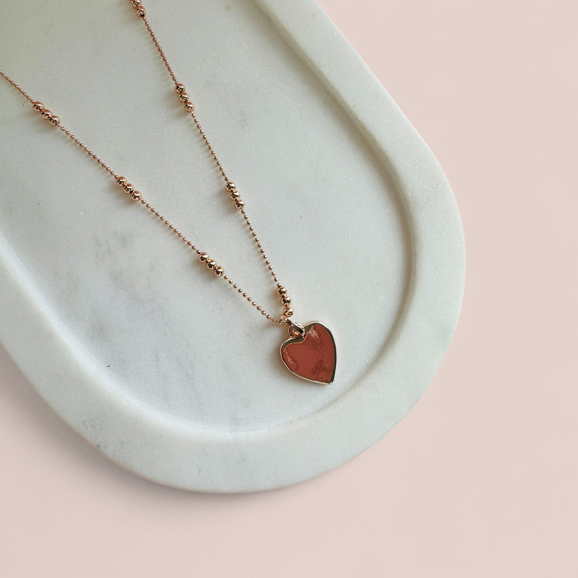 SHORT | Rose Gold Solid Love Heart Necklace