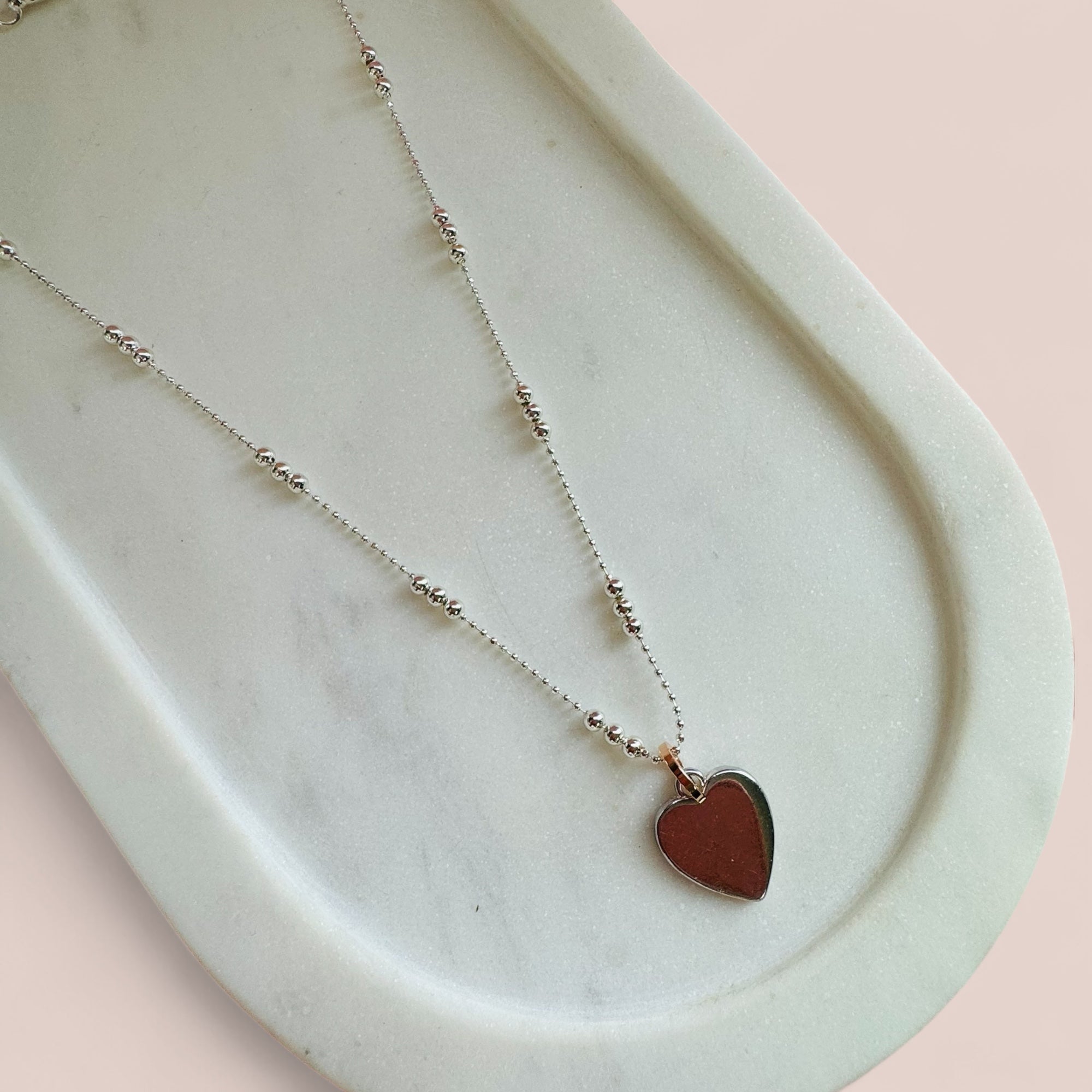 SHORT | Silver Solid Love Heart Necklace