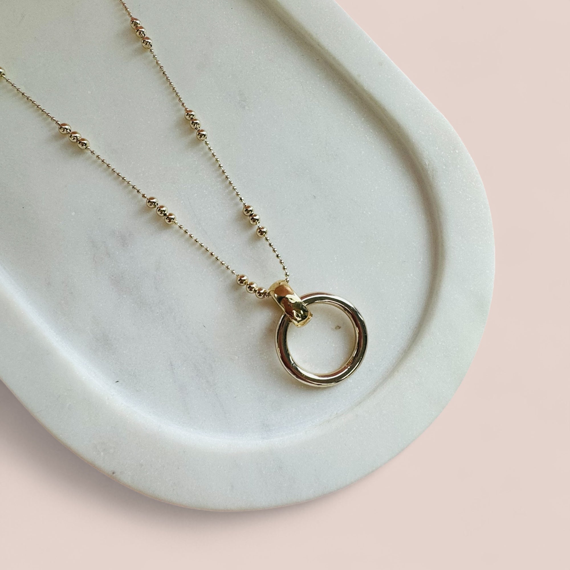 SHORT | Light Gold Ring Necklace
