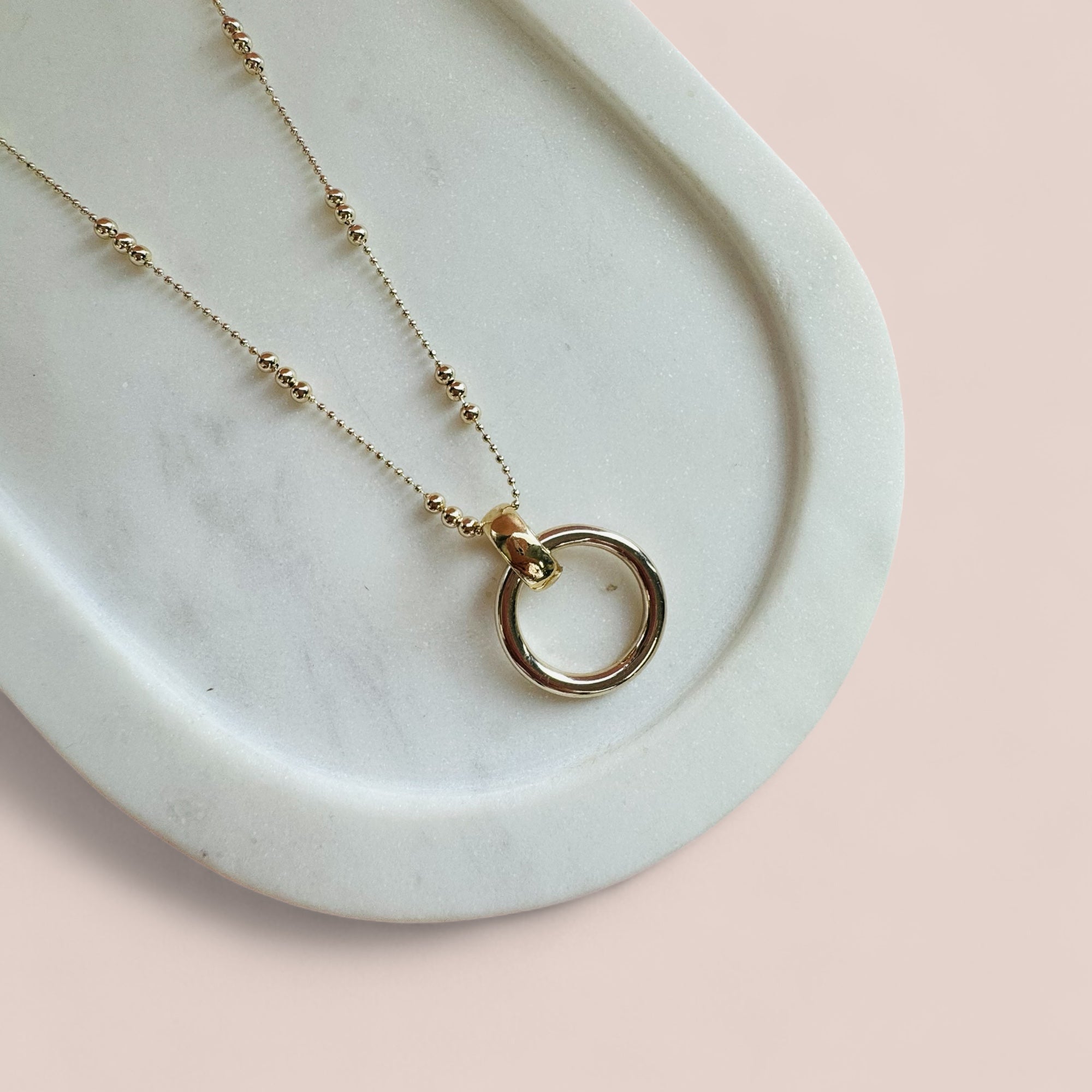 SHORT | Light Gold Ring Necklace
