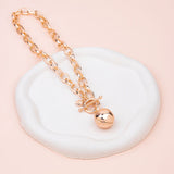 SHORT | Rose Gold Ball with Toggle Necklace