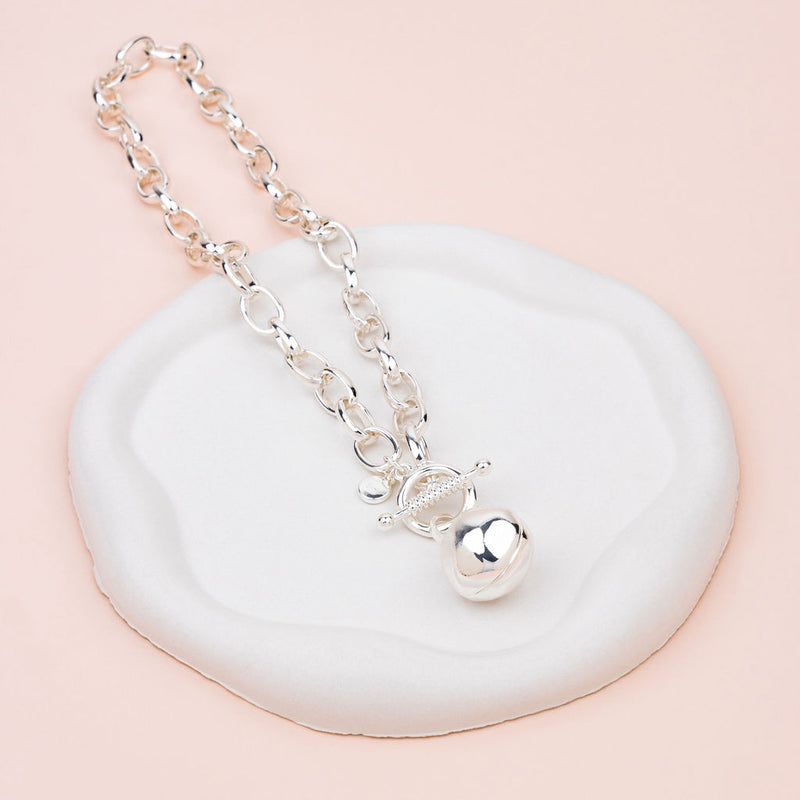 SHORT | Silver Ball with Toggle Necklace