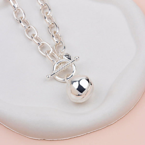 SHORT | Silver Ball with Toggle Necklace