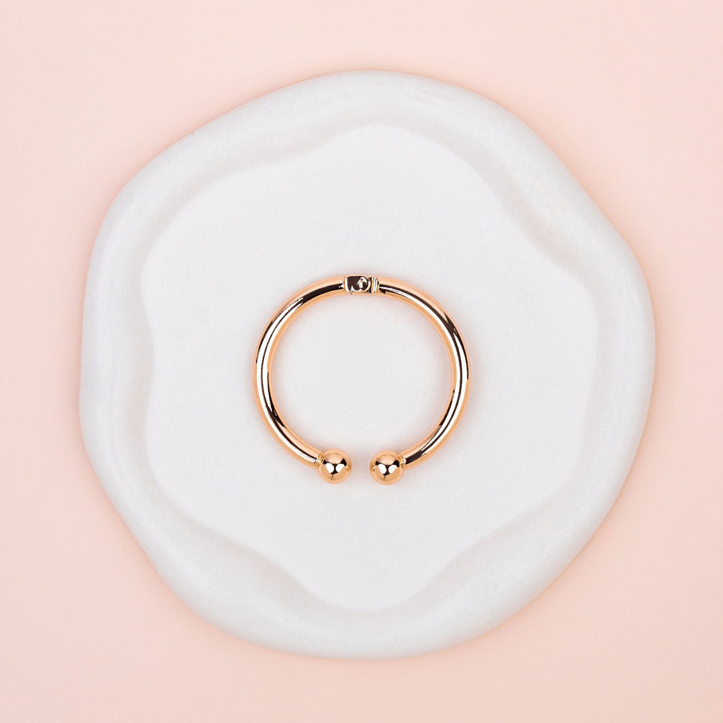 Rose Gold Plated with Metal Ends Bangle