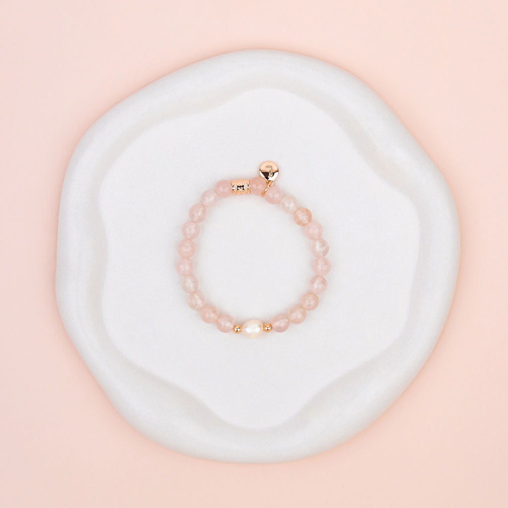 Rose Quartz & Pearl Bracelet